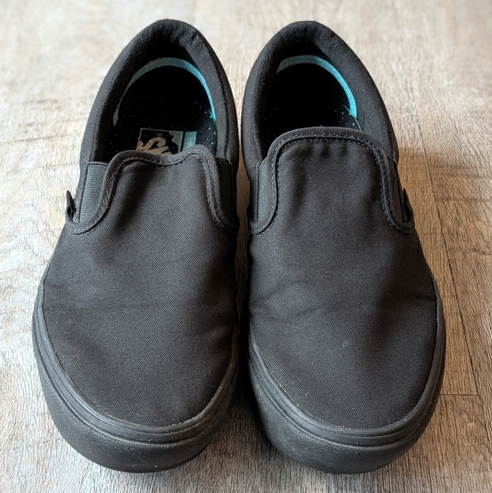 Vans Classic Slip-On All Black Sneakers Women’s Size 8.5 Mens 7 - Picture 4 of 7